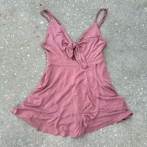 Urban Outfitters Dusty Rose Pink Mini Tank Top Romper // soft light flirty